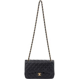 Chanel Quilted Caviar Leather Jumbo Double Flap Crossbody Bag