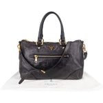 Prada Black Vitello Leather City Handbag - vintageandkickz