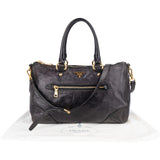 Prada Black Vitello Leather City Handbag - vintageandkickz