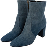 Saint Laurent Blue Denim Ankle Boots (37)