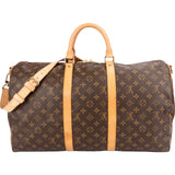 Louis Vuitton Monogram Canvas Keepall 50 Bandoulière Travel Bag