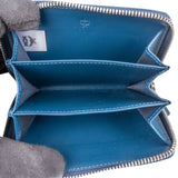 MCM Visetos Monogram Denim Jacquard Small Zip Wallet