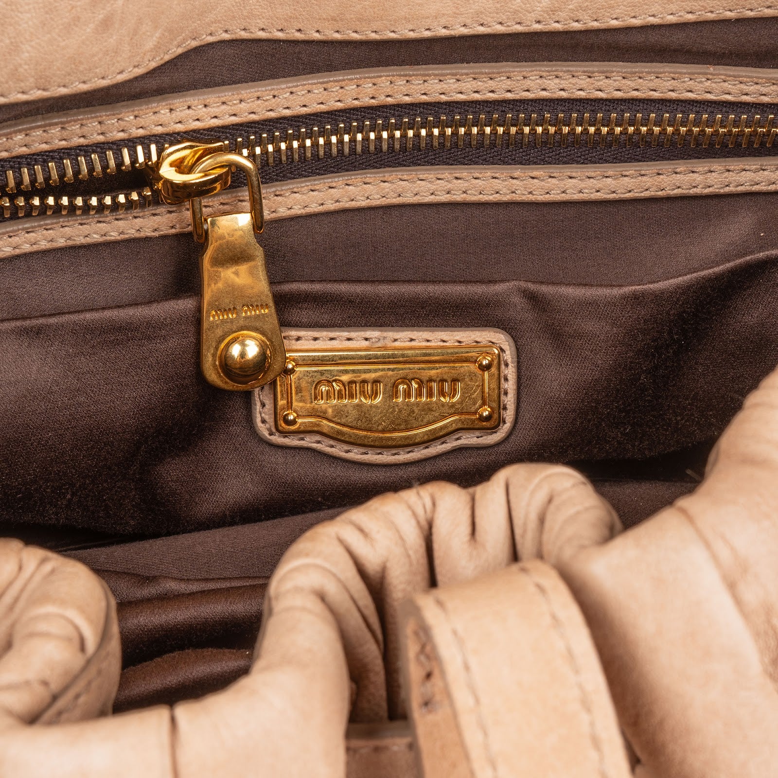 Miu Miu Matelassé Nappa Leather Hobo Handbag - vintageandkickz