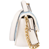 Coach Monogram Signature Quilted Cotton Chambray Turnlock 20 Crossbody Handbag