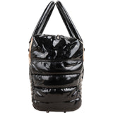 Burberry Quilted Patent Leather Heymarket Check Tote Shoulder Bag