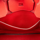 Hermès Rouge Garance Togo Leather Palladium Birkin 30 Handbag