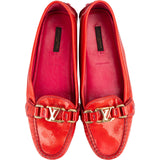 Louis Vuitton Red Vernis Leather Oxford Loafers (37,5)