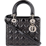 Christian Dior Quilted Patent Leather Lady Dior Handbag - vintageandkickz
