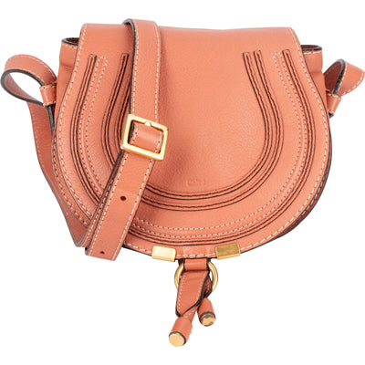 Chloé Grained Leather Marcie Saddle Crossbody Bag