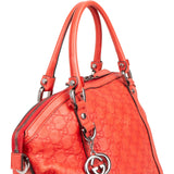 Gucci Red Guccissima Leather Sukey Top Handle  Handbag