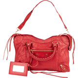 Balenciaga Red Leather City Handbag