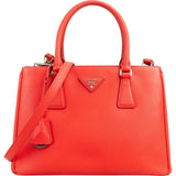 Prada Red Saffiano Leather Galleria Tote Handbag