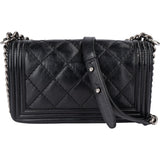 Chanel Quilted Calfskin Boy Single Flap Crossbody Bag
