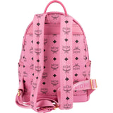 MCM Monogram Visetos Pink Stark Studs 2 in 1 Pochette Crossbody Bag Backpack