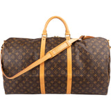 Louis Vuitton Monogram Canvas Keepall 60 Bandoulière Travel Bag