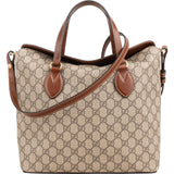 Gucci Monogram GG Supreme Canvas Linea A Foldover Tote Handbag