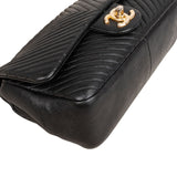 Chanel Quilted Lambskin Chevron Single Flap Crossbody Bag