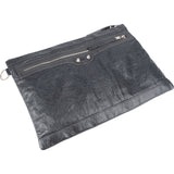 Balenciaga Grey Arena Leather Classic City Clip Clutch