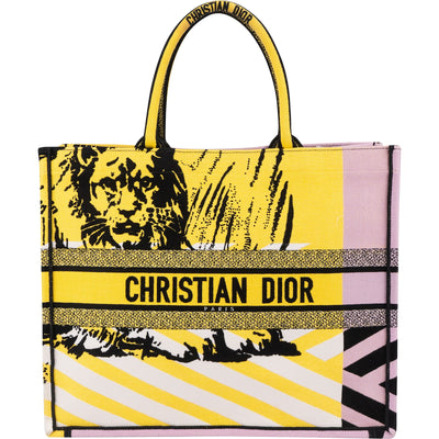Christian Dior Embroidered Canvas D-Jungle Pop Book Tote Handbag