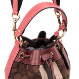 Coach Monogram Demi Bucket in Signature Stripe Handbag