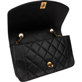 Chanel Quilted Lambskin Diana 24K Gold Diana Single Flap Crossbody Bag