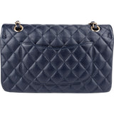 Chanel Quilted Caviar Leather Medium Gold Double Flap Shoulder Bag