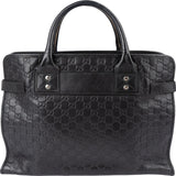 Gucci Guccissima Leather Web Detail Briefcase Handbag