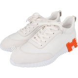 Hermès White Leather & Suede Bouncing Sneakers (43)