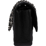 Chanel Quilted Caviar Leather Palladium Medium Double Flap Shoulder Bag