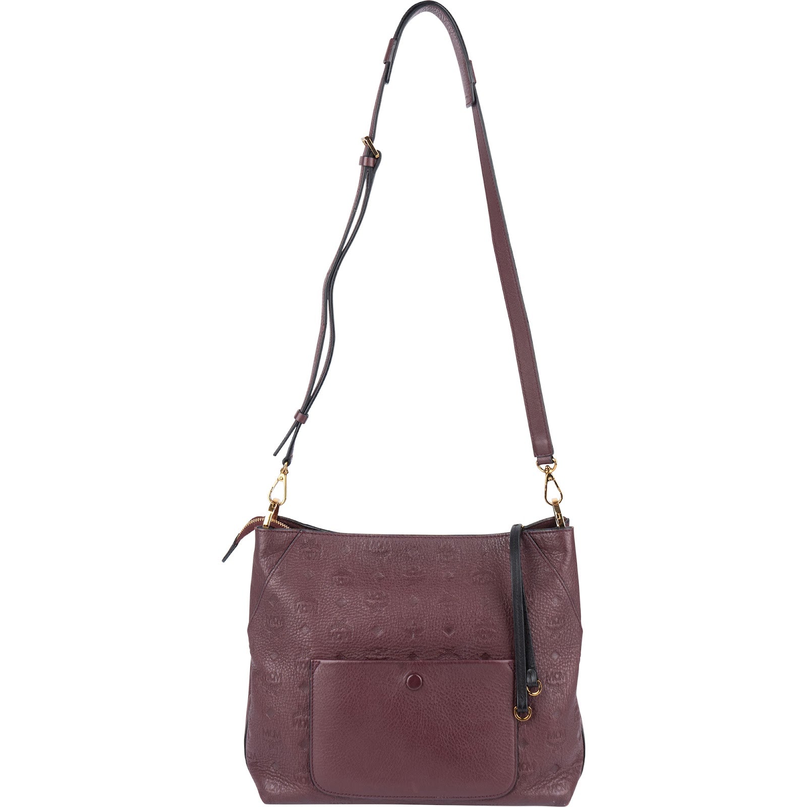 [🔄️B24 / F05] MCM Monogram Visetos Leather Milla Hobo Shoulder Bag - vintageandkickz