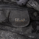 Gucci Black Leather Bamboo Top Handle Shoulder Bag