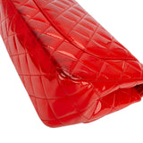 Chanel Quilted Patent Leather Jumbo Double Flap Crossbody Bag