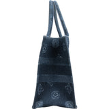Christian Dior Denim Paisley Flower Tang Medium Book Tote Handbag