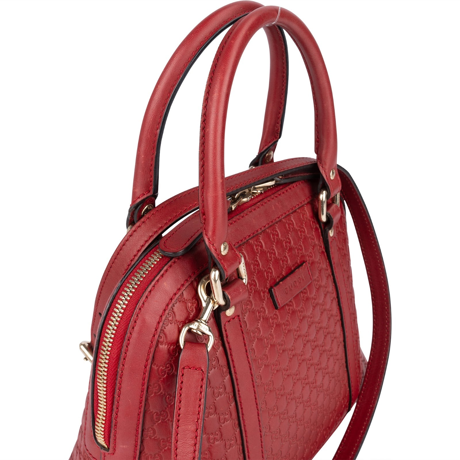 Gucci Microguccissima Leather Small Dome Satchel Handbag - vintageandkickz