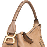 Chloé Pebbled Leather Marcie Saddle Hobo Shoulder Bag