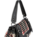 Burberry Blue Label Woven Plaid Monogram Drawstring Shoulder Bag