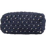 Prada Woven Raffia Polka-Dot Tote Shoulder Handbag