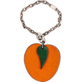 Hermès 925 Sterling Silver Leather Fruit Apricot Keychain Bag Charm