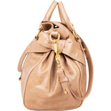 Miu Miu Vitello Lux Leather Bow Satchel Handbag