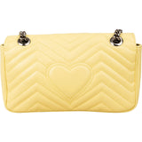 Gucci Bright Yellow Matelassé Leather Marmont Crossbody Bag