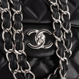 Chanel Quilted Lambskin Palladium Maxi Single Flap Crossbody Bag