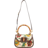 Gucci Floral Jacquard Bamboo 1947 Top Handle Crossbody Bag
