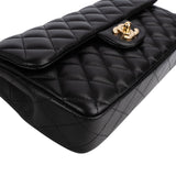 Chanel Quilted Lambskin East West Single Flap Shoulder Bag