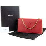Yves Saint Laurent Grained Calfskin Cassandre Wallet On Chain Crossbody Bag