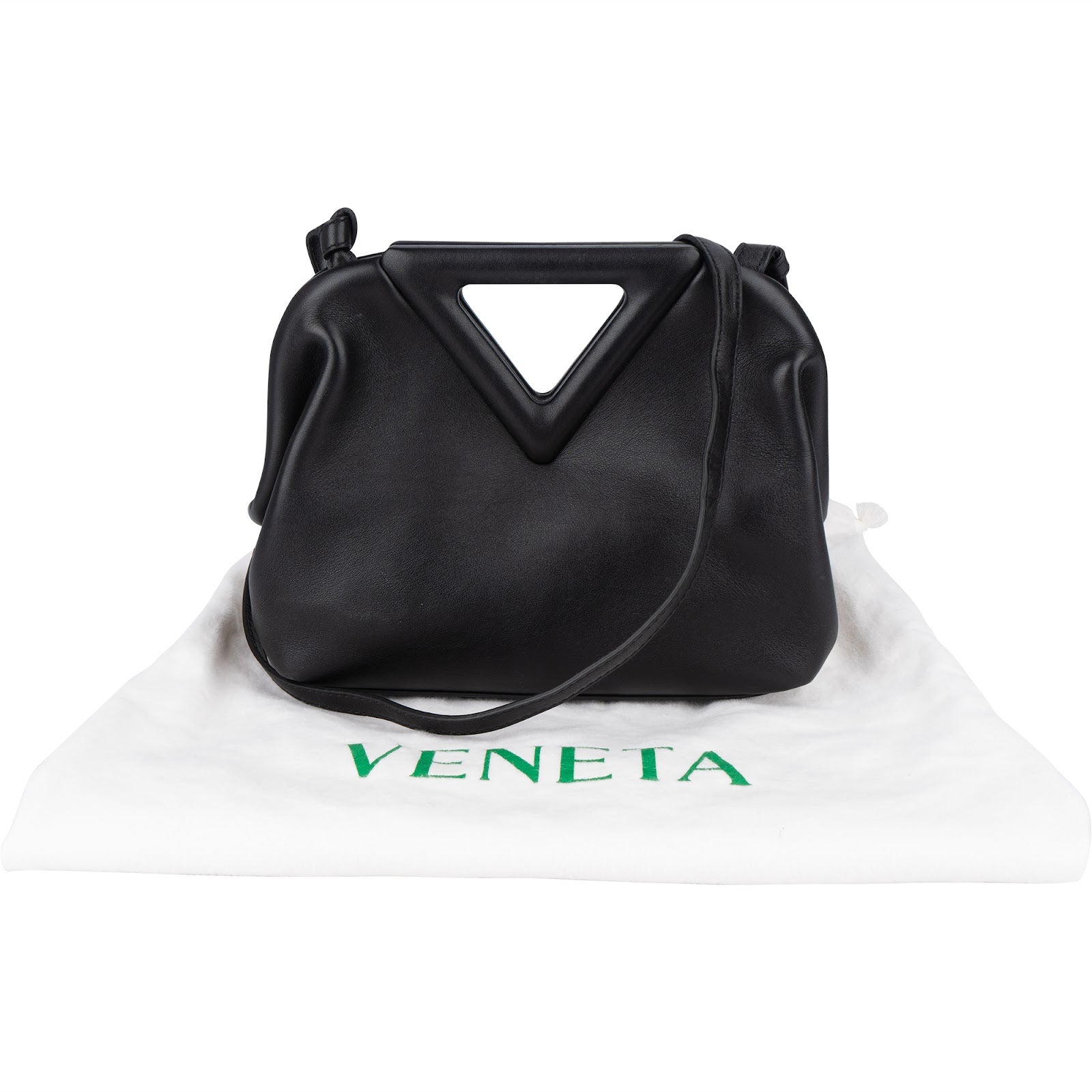 Bottega Veneta Leather Small The Point Handbag - vintageandkickz