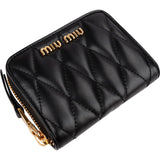 Miu Miu Matelassé Leather Biker Zip Around Coin Wallet
