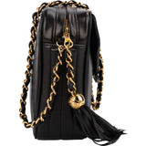 Chanel Lambskin Vertical Quilted Tassel 24K Gold Camera Crossbody Bag