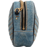 Saint Laurent Chevron Denim Lou Camera Crossbody Bag