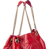 Gucci Patent Leather Soho Chain Tote Crossbody Bag