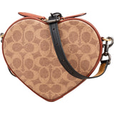 Coach Monogram Signature Canvas Heart Crossbody Bag